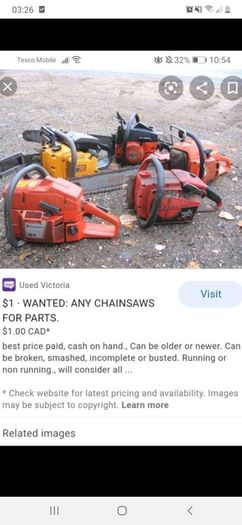 wanted broken garden machinery