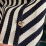 Nissa navy and white striped dress with gold buttons UK10 Image 7