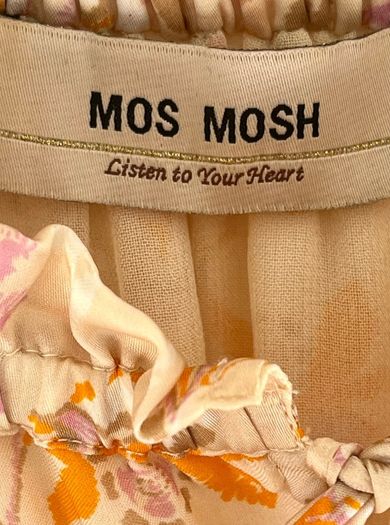 Mos Mosh boho paisley dress XS tiered smock cream pink orange