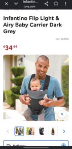 Infantino Flip Light & Airy Baby Carrier Dark Grey