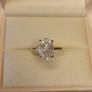 Yellow Gold plated Sterling Silver 3ct. Oval brilliant Diamond Simulant Ring Image 2