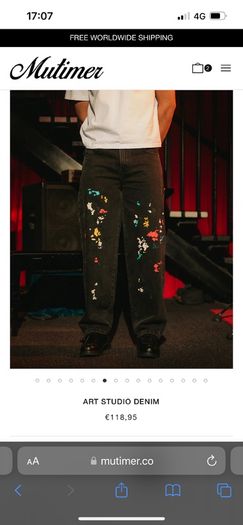 Mutimer mens paint splatter jeans