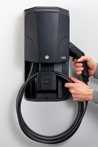 EV charger for sale, ABL eMH1 7.4 kW and WHEMH10 mounting plate.