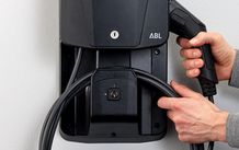EV charger for sale, ABL eMH1 7.4 kW and WHEMH10 mounting plate.