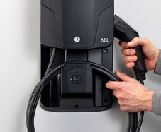 EV charger for sale, ABL eMH1 7.4 kW and WHEMH10 mounting plate.