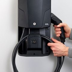 EV charger for sale, ABL eMH1 7.4 kW and WHEMH10 mounting plate.