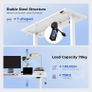 Electric Standing Desk, 2 Memory Buttons, 120x60cm | Height Adjustable Desk for smart Pannel, 72-116cm, Sit Stand Desk with 2 Hooks, Home Office Desk, 2 pcs Desktops, White Image 5