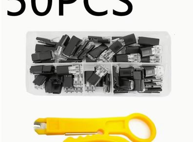 50pcs D2 Double Line Interlocking Detachable LED Without Welding, 2-pin Bidirectional Insert Cable Buckle Connector,