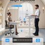 Electric Standing Desk, 120 x 54cm Height Adjustable Desk with 3 Drawers, RGB LED Strip & Charging Station for Home Office Computer Workstation, Computer Table with Monitor Stand, White Image 3