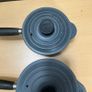 Set Of 3 Le Creuset Cast iron Enamel Pans 16 18 20cm Grey Farmhouse Image 5