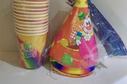 12 x Birthday Hats &amp; Cups