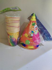 12 x Birthday Hats & Cups