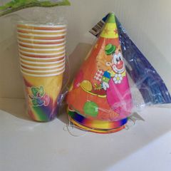 12 x Birthday Hats & Cups