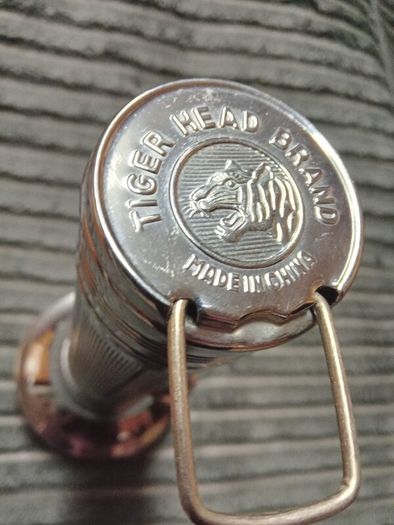 Vintage 1970s Tiger Head Brand Metal Flashlight