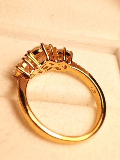 18kt Vermeil Moissanite Trinity Ring