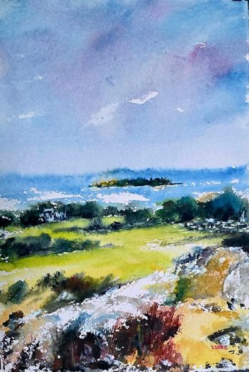 howth muck rock  watercolour