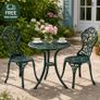 French Country Style Cast Aluminium Bistro Set Deep Forest Green Image 4