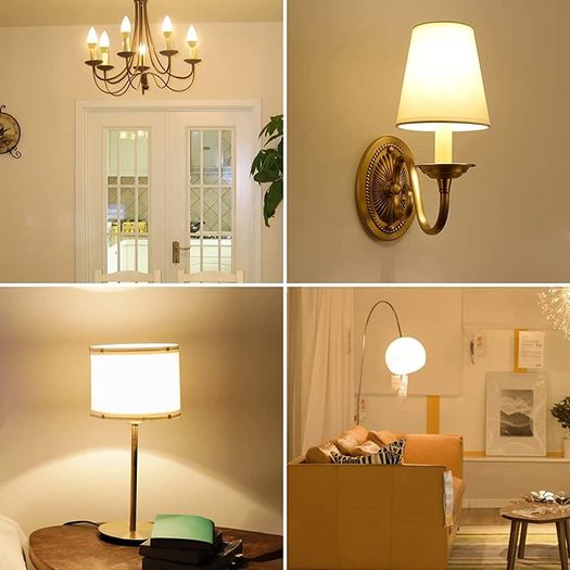 E14 LED Light Bulb, Small Edison Screw E14 Candle Bulb, Warm White, 4.9W 470lm, 40W SES Bulb Equivalent, 2700K C35 E14 LED Bulb, Energy Saving Candle Light Bulbs, Non-dimmable, Pack of 6 (FREE POSTAGE)