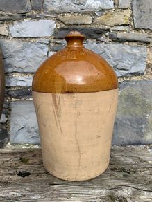 Antique Lincoln 2 Gallon Stoneware Flagon.