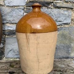 Antique Lincoln 2 Gallon Stoneware Flagon.