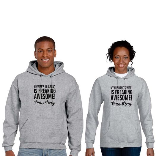Awesome Wife Hubby Couple Hoodies (set)