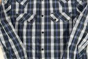 Vintage Levis Blue Check Shirt Size M Mens - Black Pearl Snap