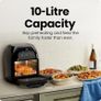 5 in 1 Air Fryer Oven with Rotisserie, 10L 1800W, 17 Presets Air Fry, Dehydrator, Roast, Bake, Family Size Large Air Fryer with Auto Shutoff and View Window, Black Image 6