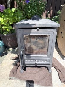 Cast iron stove.