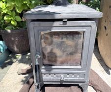 Cast iron stove.