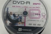Mirror Dvd-R Spindle of 25 Writable Disc 4.7GB