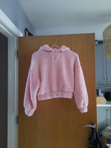 bershka pink thick fleece hoody