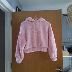 bershka pink thick fleece hoody