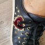 Dolce Gabbana Black Leather Embellished Flat Trainers Sz 7UK (Rrp 350 New) Image 3
