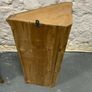 Vintage pine hanging corner shelf unit. Image 3