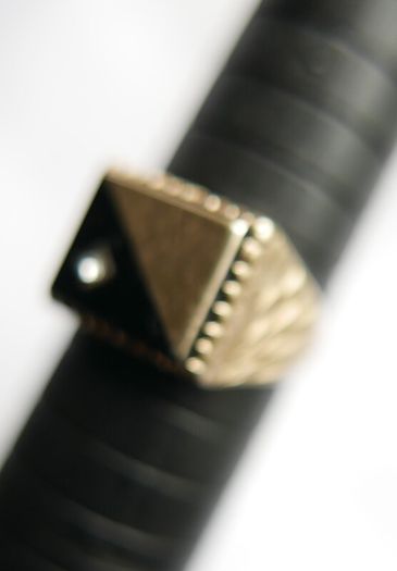 Mens Ring Signet Genuine Solid 9Ct Yellow Gold Onyx 3,3g size S1/2