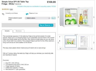 Table top fridge