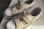 Girls Gold Glitter  Canvas Shoes