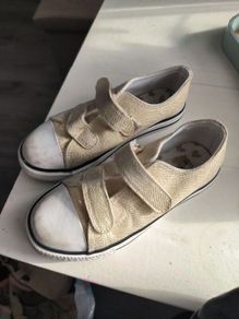 Girls Gold Glitter  Canvas Shoes
