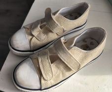 Girls Gold Glitter  Canvas Shoes
