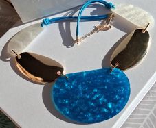 Marbled Resin Bold Statement Necklace