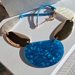 Marbled Resin Bold Statement Necklace