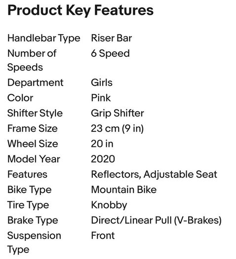 Kids 20", six speed bike