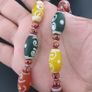 Vintage Venetian Style Handwork Art Glass Beads & Chevron Beads Necklace Image 6