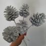 Decorative cones on sticks - white and silver 5pcs NEW Image 4
