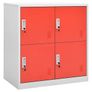 Locker Cabinet Light Grey and Red 90x45x92.5 cm Steel Image 2
