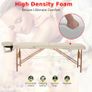 Portable Massage Bed, Foldable Spa Beauty Massage Table with 2 Sections, Carry Bag and Wooden Frame, Cream White Image 3