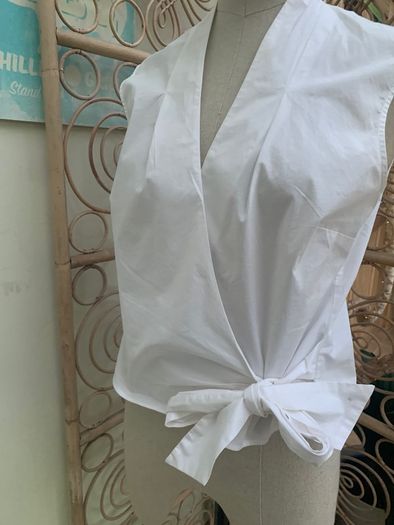 Hobbs sleeve less White Wrap Blouse