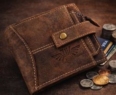 Unisex Genuine Leather Wallet RFID Blocking Trifold Wallet with Zipper & Coin Pocket Leather Wallet