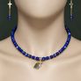 Genuine Lapis Lazuli Choker & Earrings Set Image 3