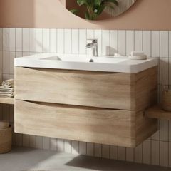 900mm Oak Vanity Unit